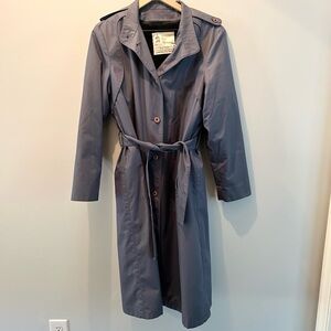 Vintage London Fog Blue Trench Coat with Fleece Liner